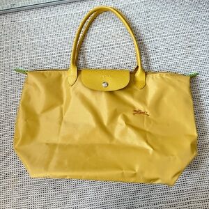 Longchamp le pliage green recycled series yellow mustard